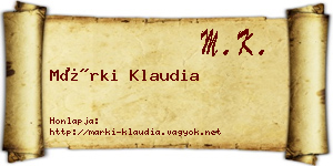 Márki Klaudia névjegykártya