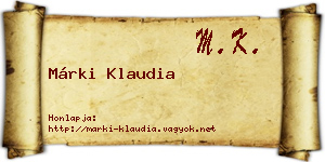 Márki Klaudia névjegykártya