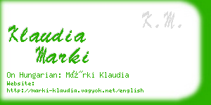 klaudia marki business card